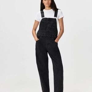 Quince Black Denim Overalls - Women's Relaxed Straight